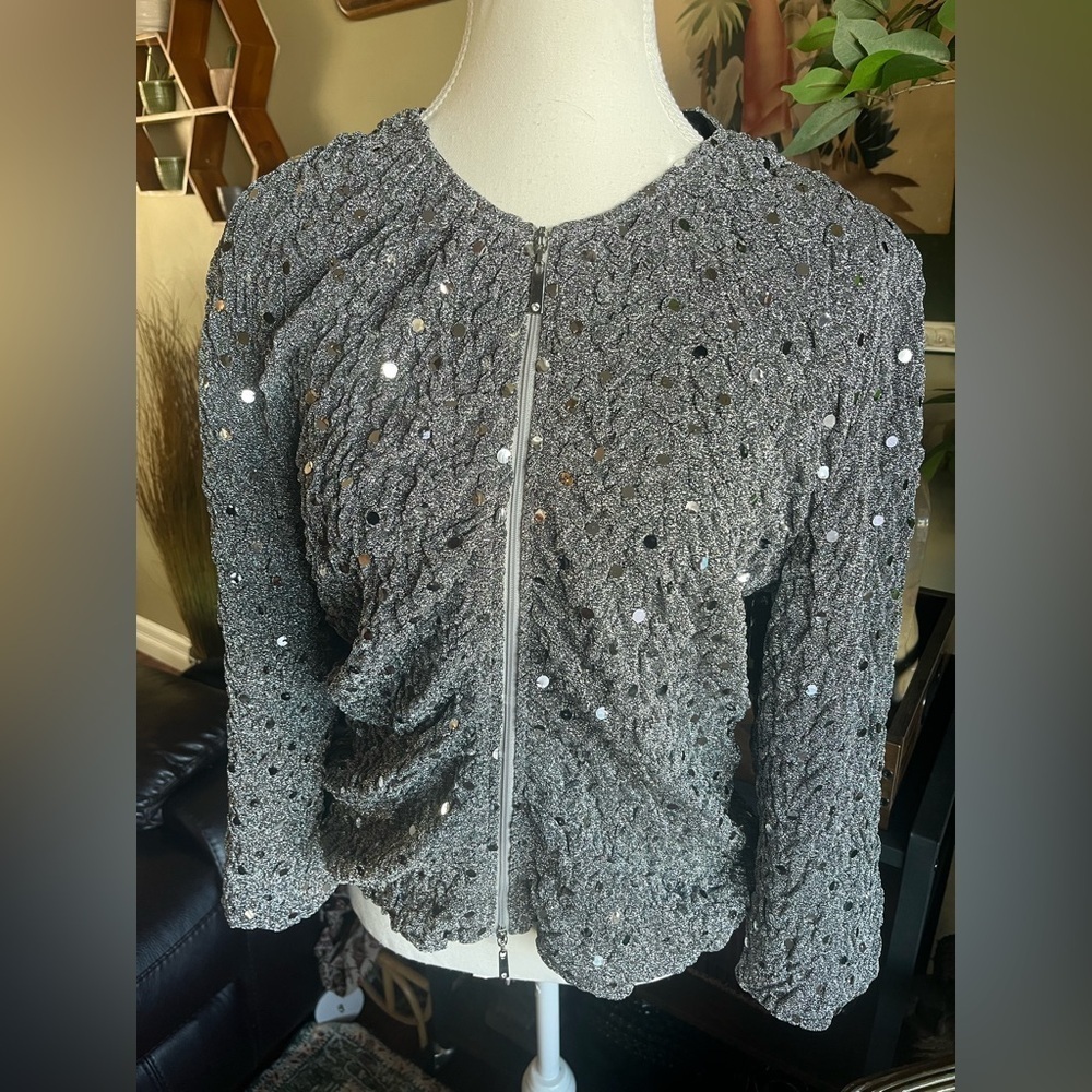 Joseph Ribkoff Sequin Textured Jacket - Picture 5 of 13